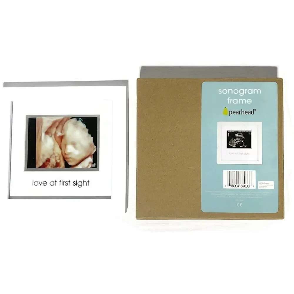 Pearhead Love at First Sight Sonogram Frame Ultrasound Nursery Decor 6.75x6.75